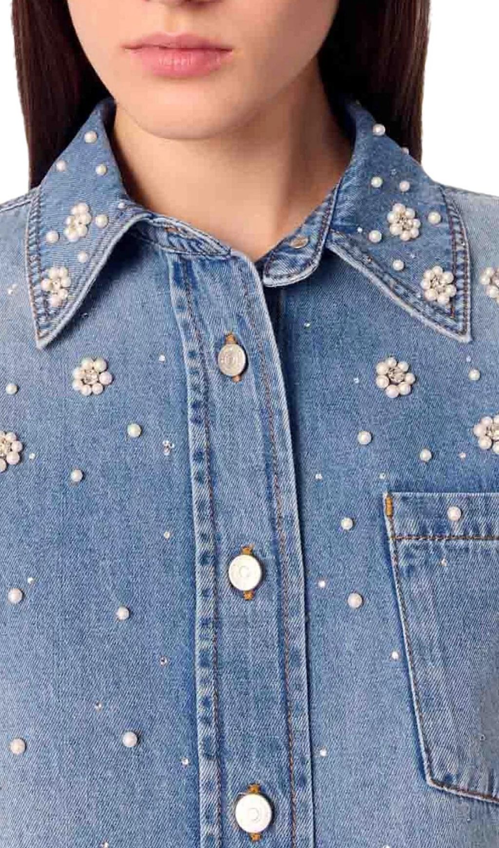 VINTAGE BEADED DENIM SHIRT – TRENDING AESTHETIC - OWNCI VINTAGE BEADED DENIM SHIRT – TRENDING AESTHETIC - OWNCI