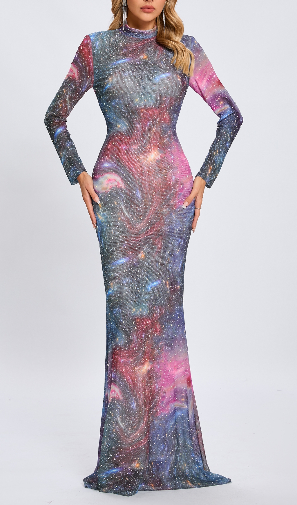 Fashionslee Women Casiphia Printed Hot Drill Maxi Dress
