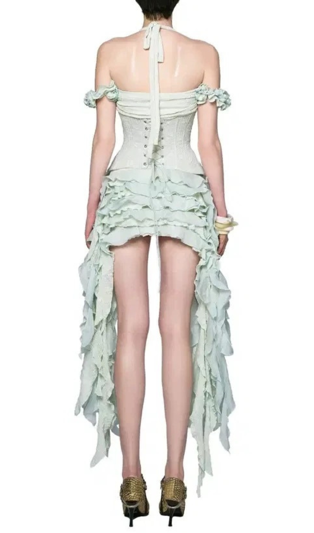 Fashionslee Women Dalilah Corset Ruffle Mini Dress