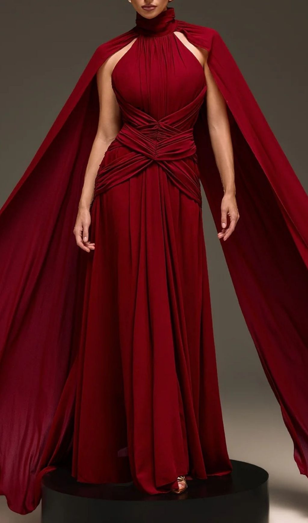 VINTAGE CAPE SLEEVE MAXI DRESS – TRENDING AESTHETIC - OWNCI