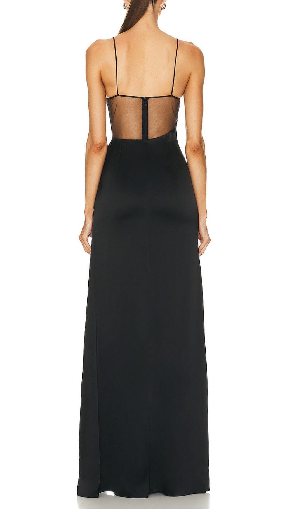Fashionslee Women Starfish Embellished Mesh Bodice Maxi Dress In Black