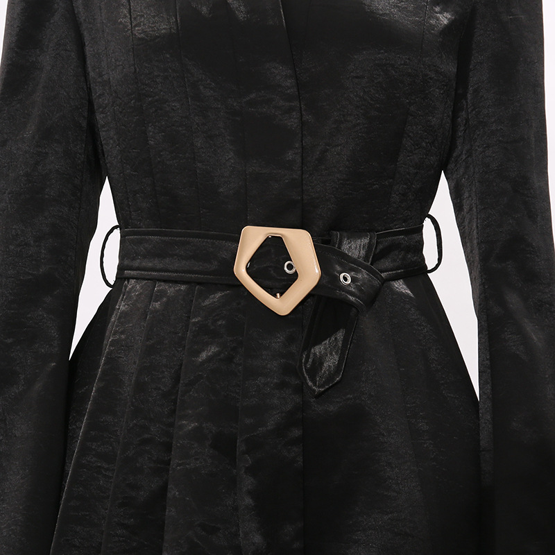 37cc6800ba1cee465fa2919465cf426e.jpg Fashionslee Women Indigo Black Blazer With Belt