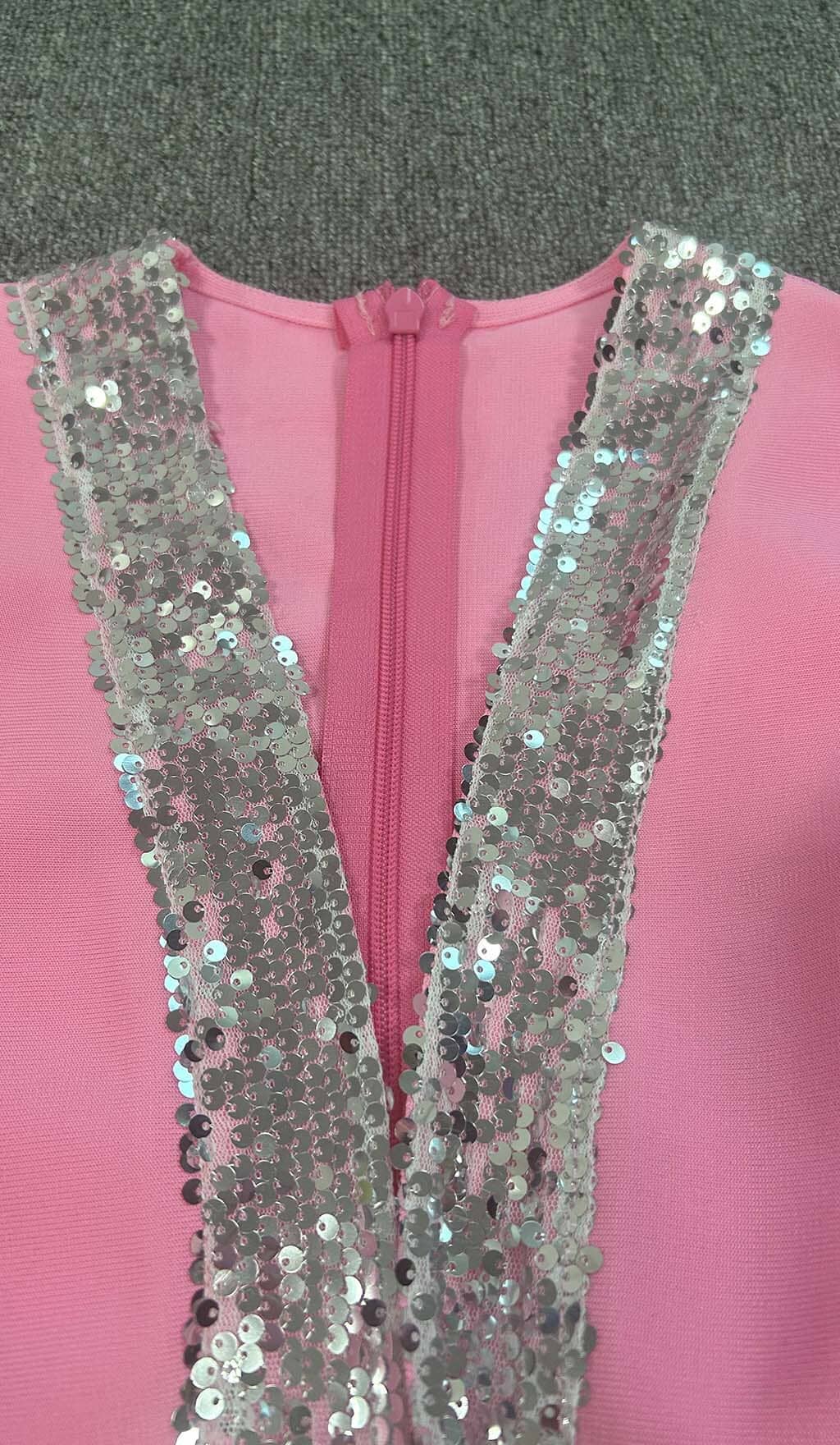 381a45f3f61c8a94e814acec3e40d039.jpeg Fashionslee Women Strass Embellished Ruched Mini Dress In Pink