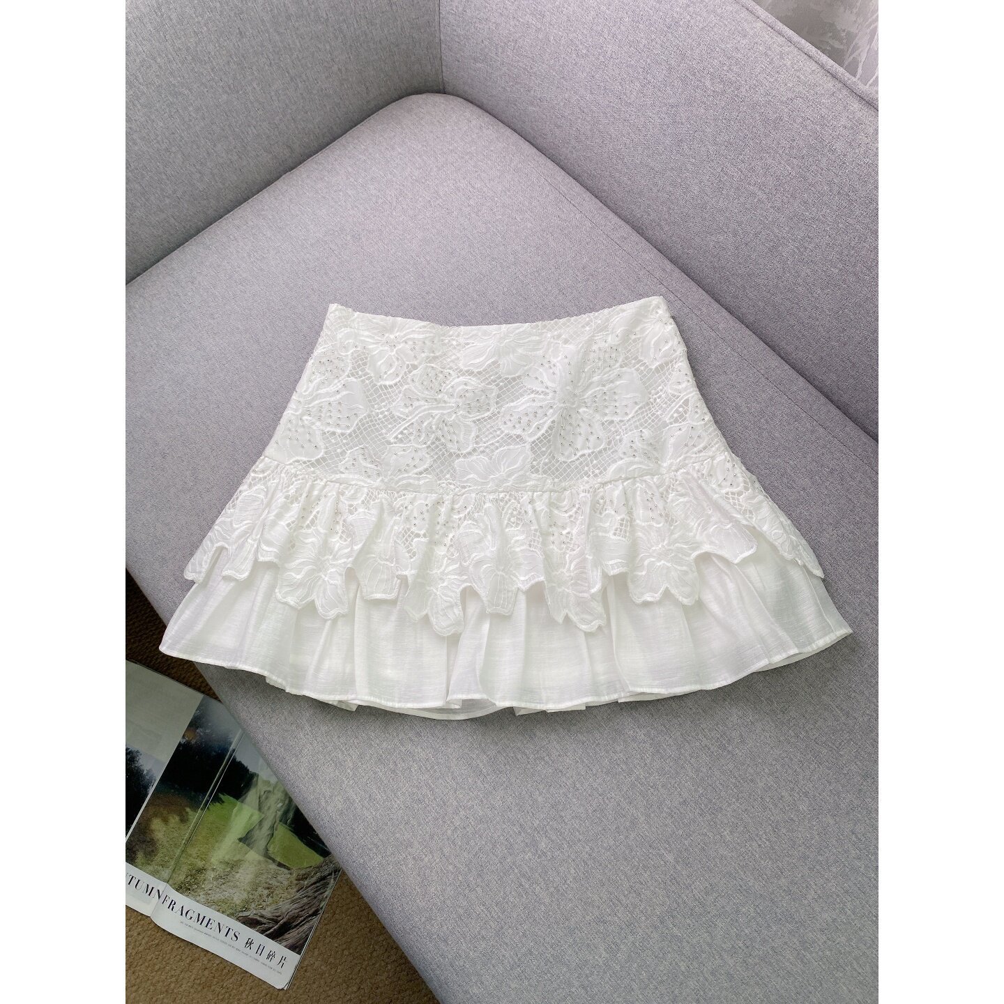 381b4177067cec920a1667bc5cca965e.jpg Fashionslee Women Nayla Short Guipure Lace Skirt