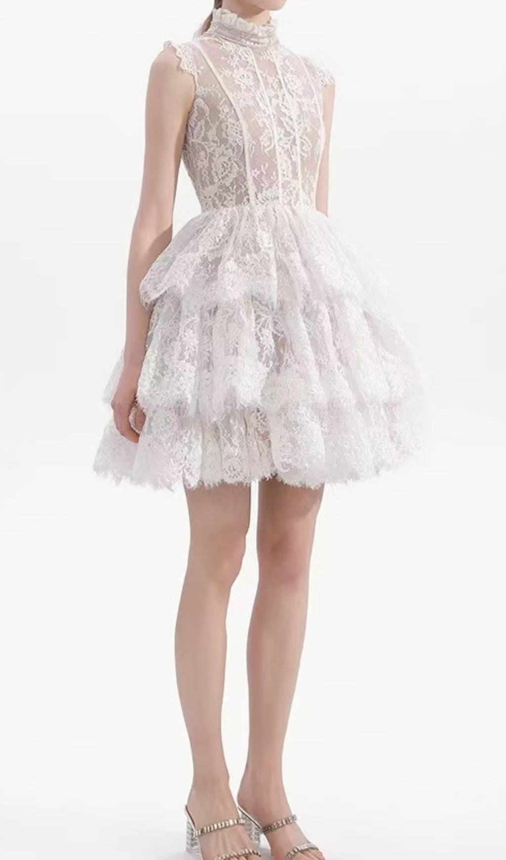 Fashionslee Women Estevão White Lace Mini Dress