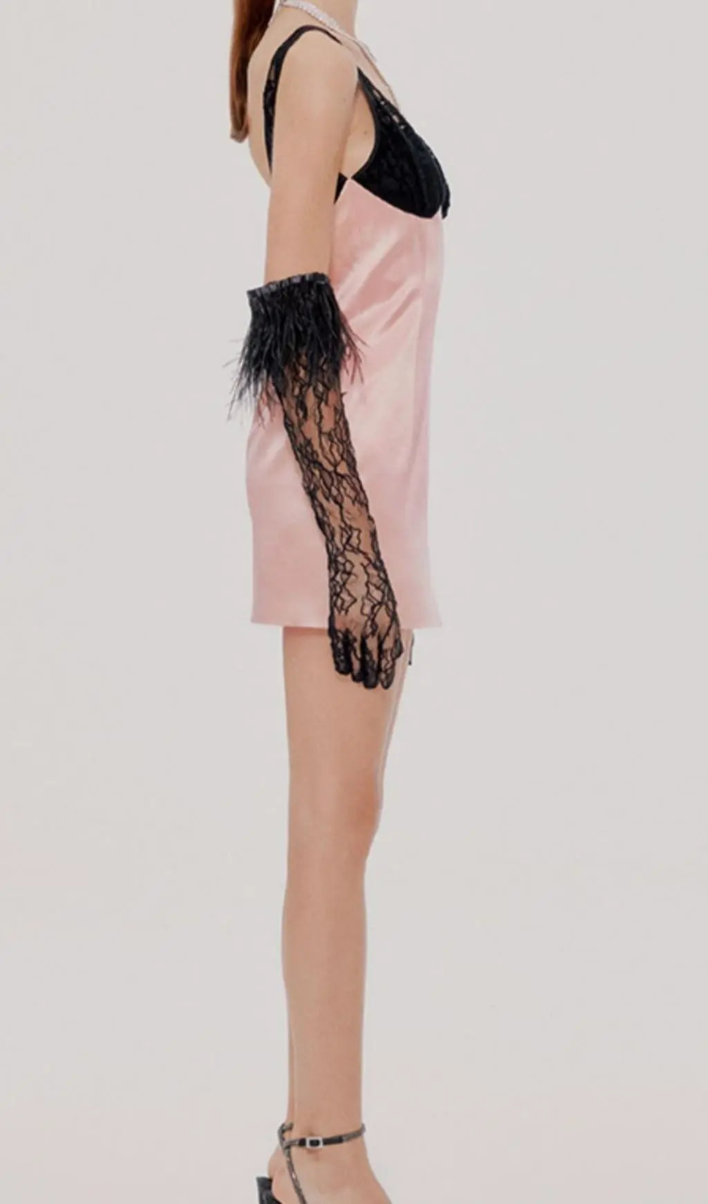 3936b7e73ea15cff1fc5fbf723a89dba.jpeg Fashionslee Women Lace Golves Pink Patchwork Mini Dress