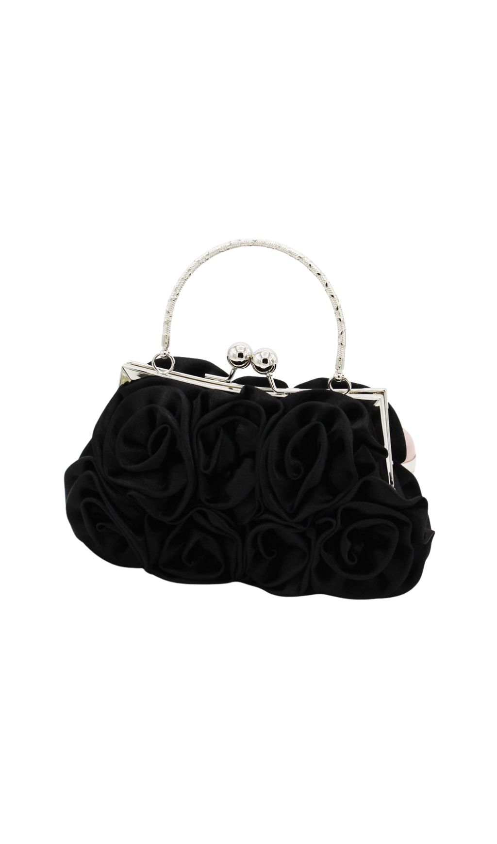 Fashionslee Women Adahy Flower Satin Bag In Black
