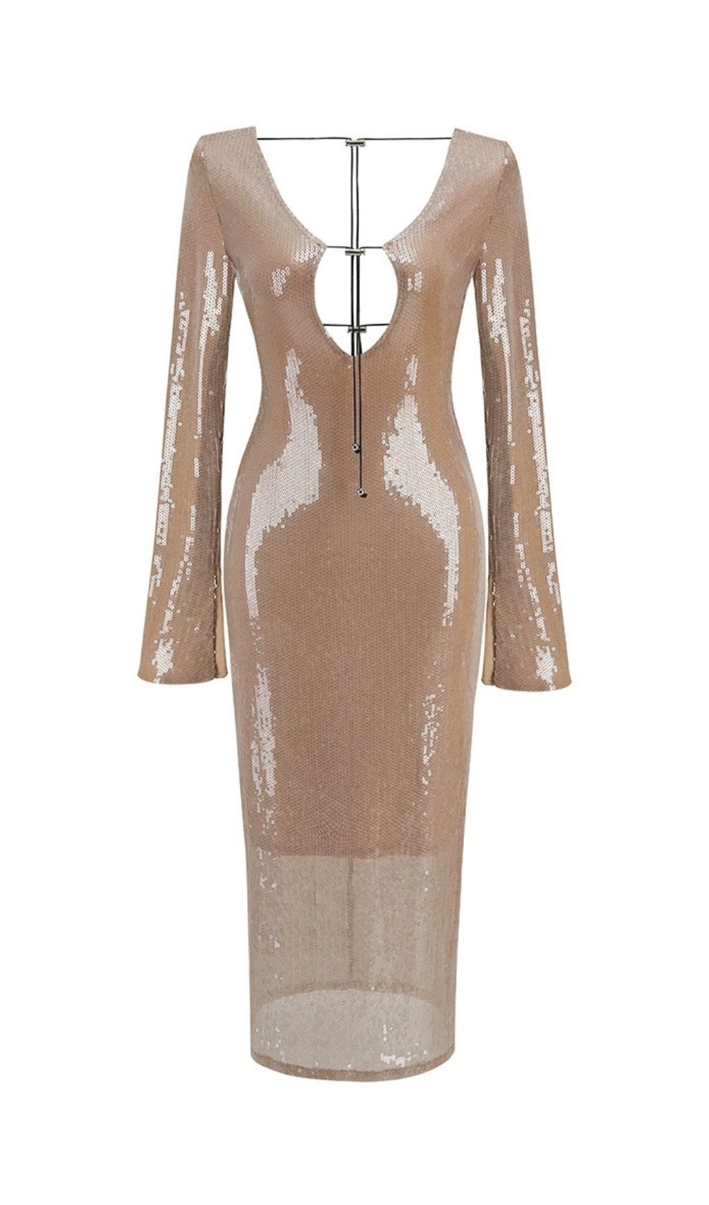 396b93a1a86f4f39ffd5c7bad486aa0c.jpg Fashionslee Women Ardelle Khaki Sequin Maxi Dress