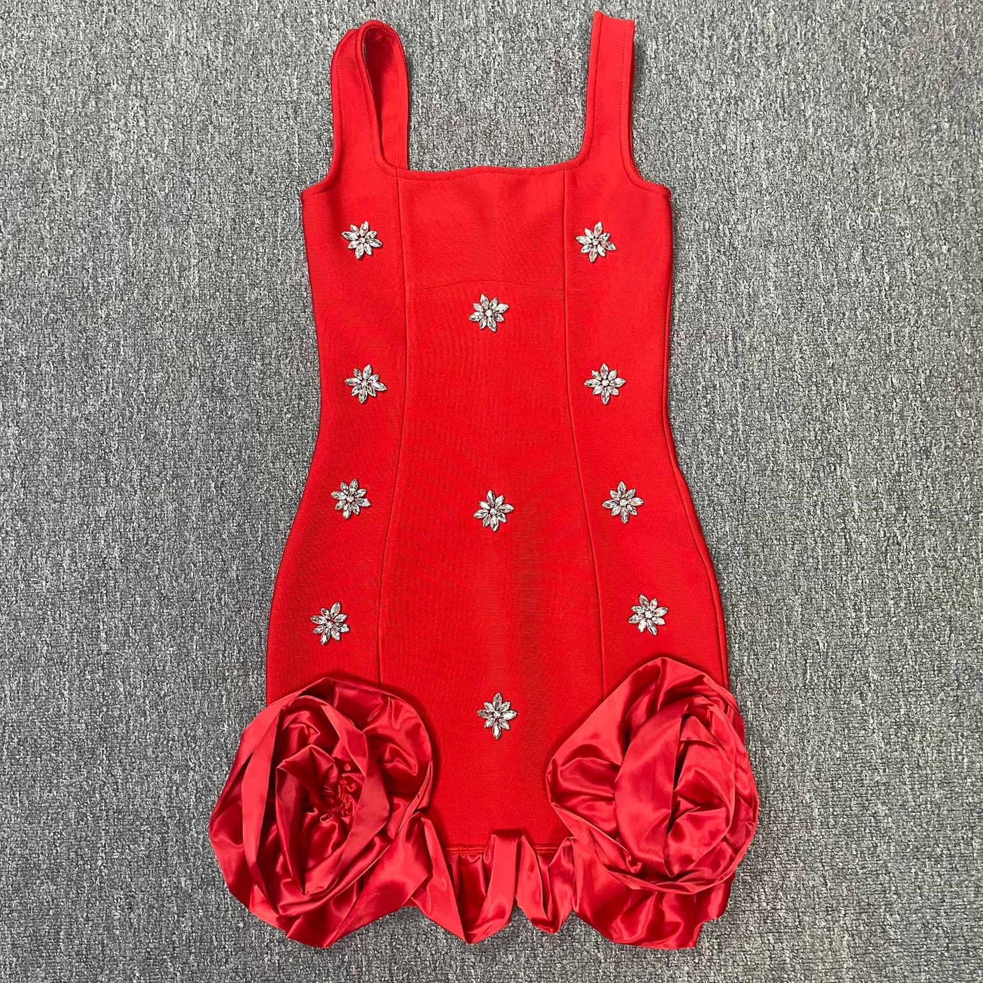 39aaf0b6cd918aa76682c03d93292d60.jpg Fashionslee Women Gavan Flower Diamante Bandage Mini Dress