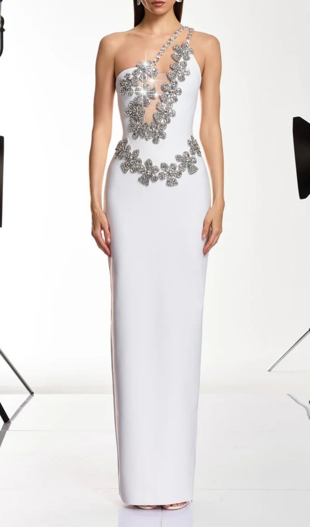 Fashionslee Women Sirel Diamond Flower Bandage Maxi Dress