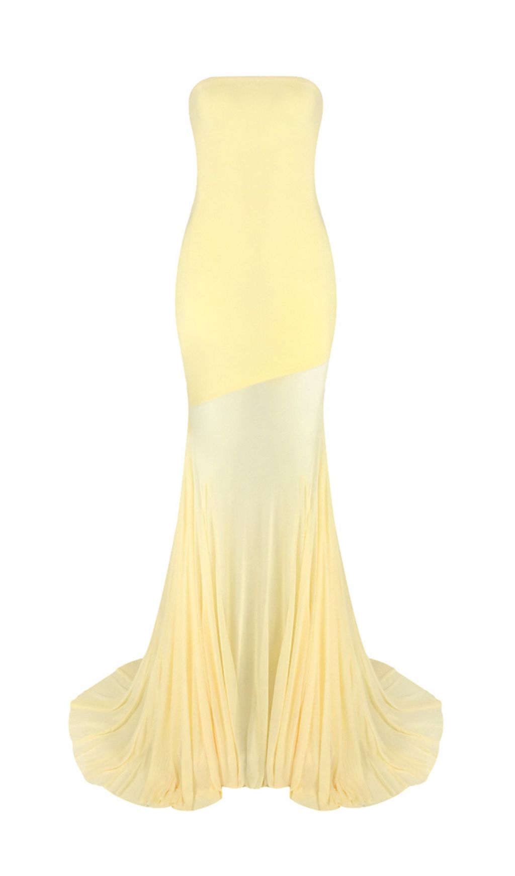 39e7fb914313cb47197d42da51c3f036.jpg Fashionslee Women Gyda Yellow Strapless Mesh Maxi Dress