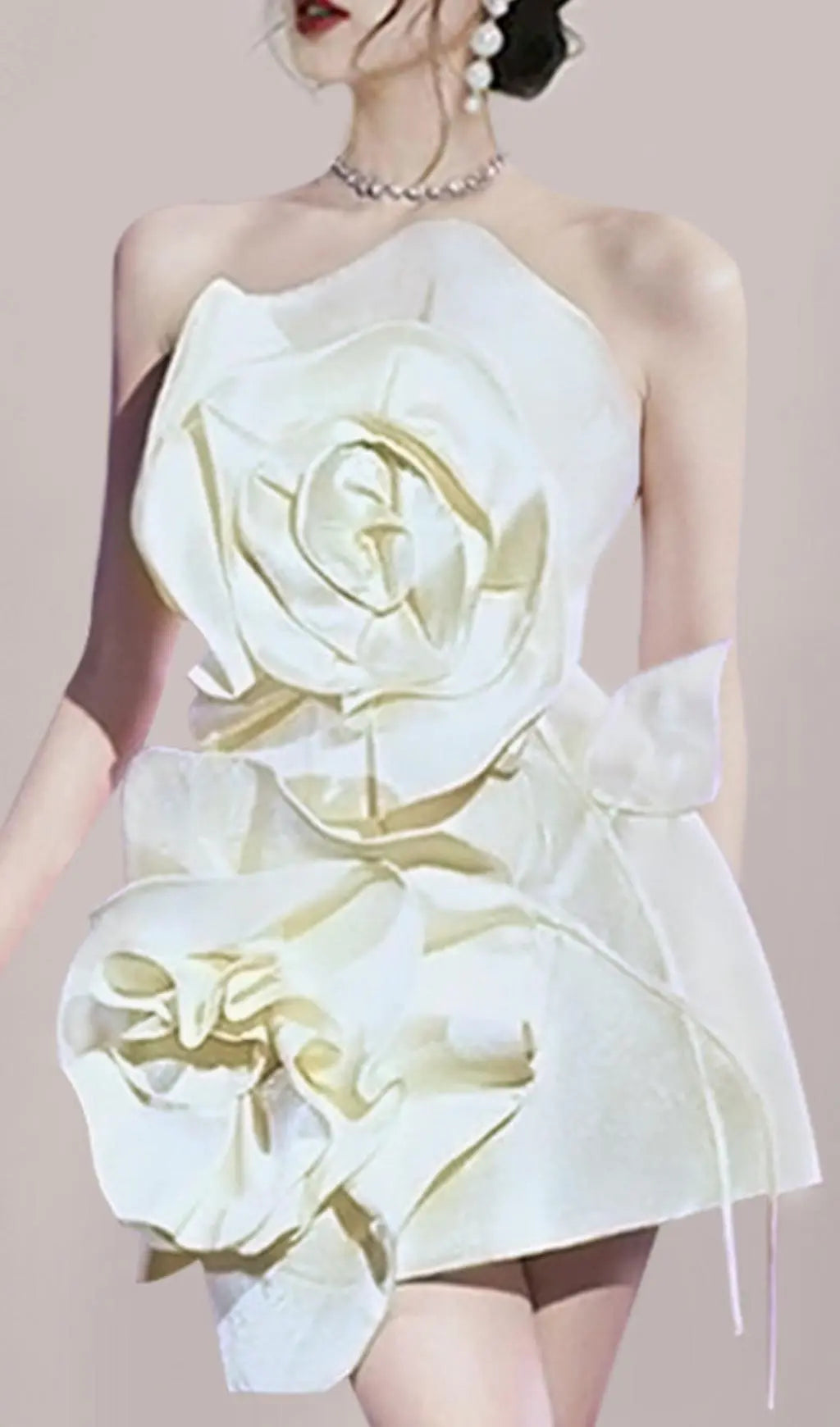 39eb6a41d3a8ace53da35b4a40bf9dfe.jpeg Fashionslee Women Achlys Beige Flower Bind Mini Dress