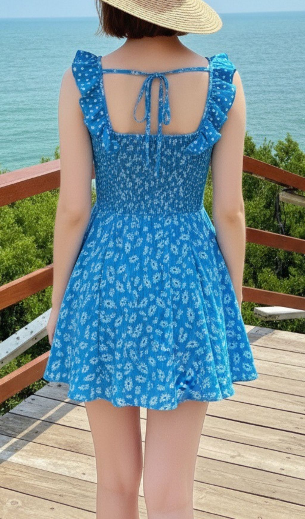 Fashionslee Women Jalena Blue Floral Mini Dress