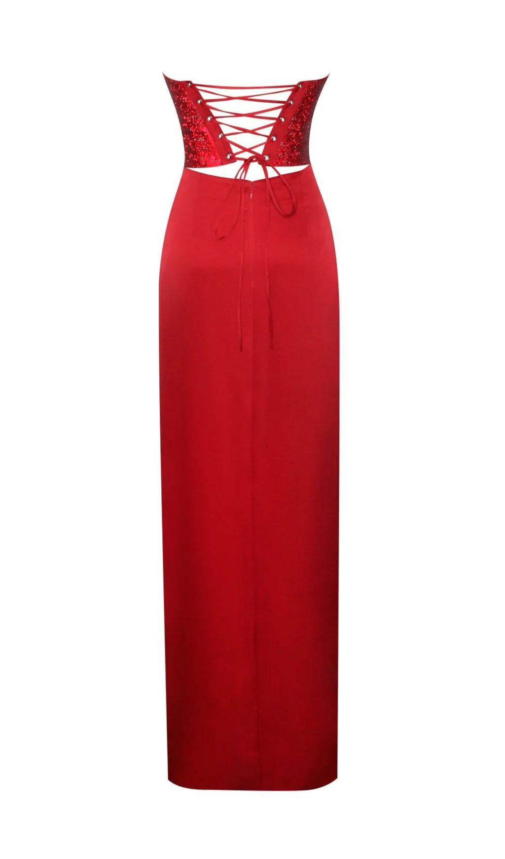 39fdd60f690ba11d603f1e047661c8e5.jpeg Fashionslee Women April Red Crystal Corset Gown