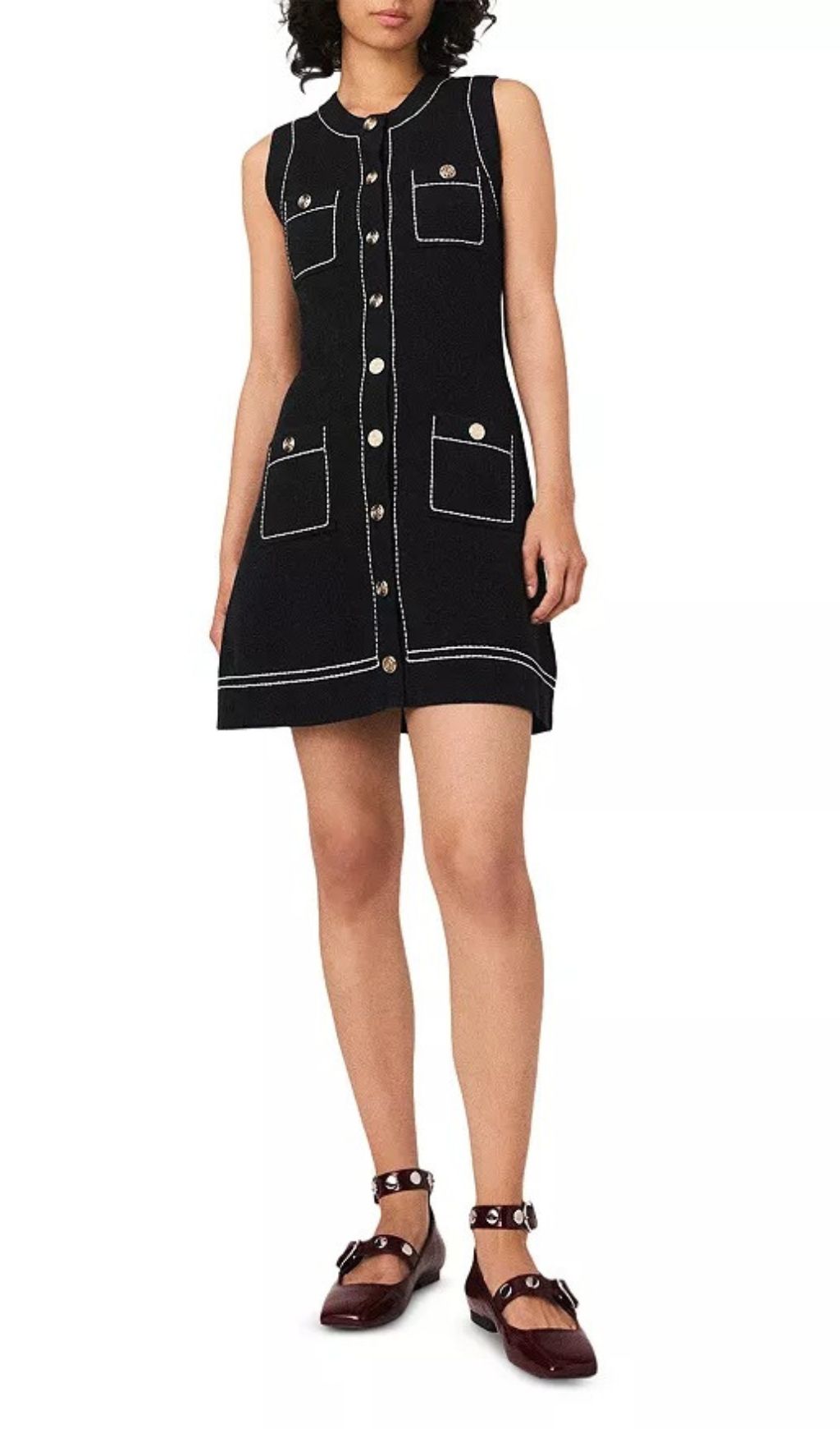 3a17d1c09d9506c4639c2543c56f385c.jpg Fashionslee Women Topstitched Knit Shift Dress