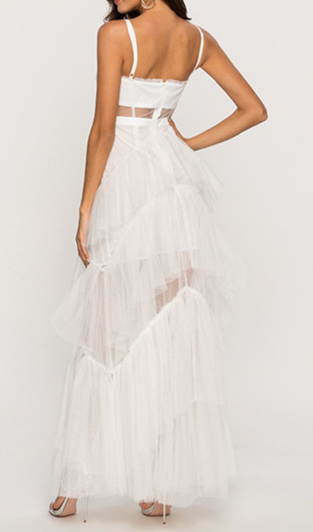 Fashionslee Women Kenyatta Strappy Corset Mesh Maxi Dress