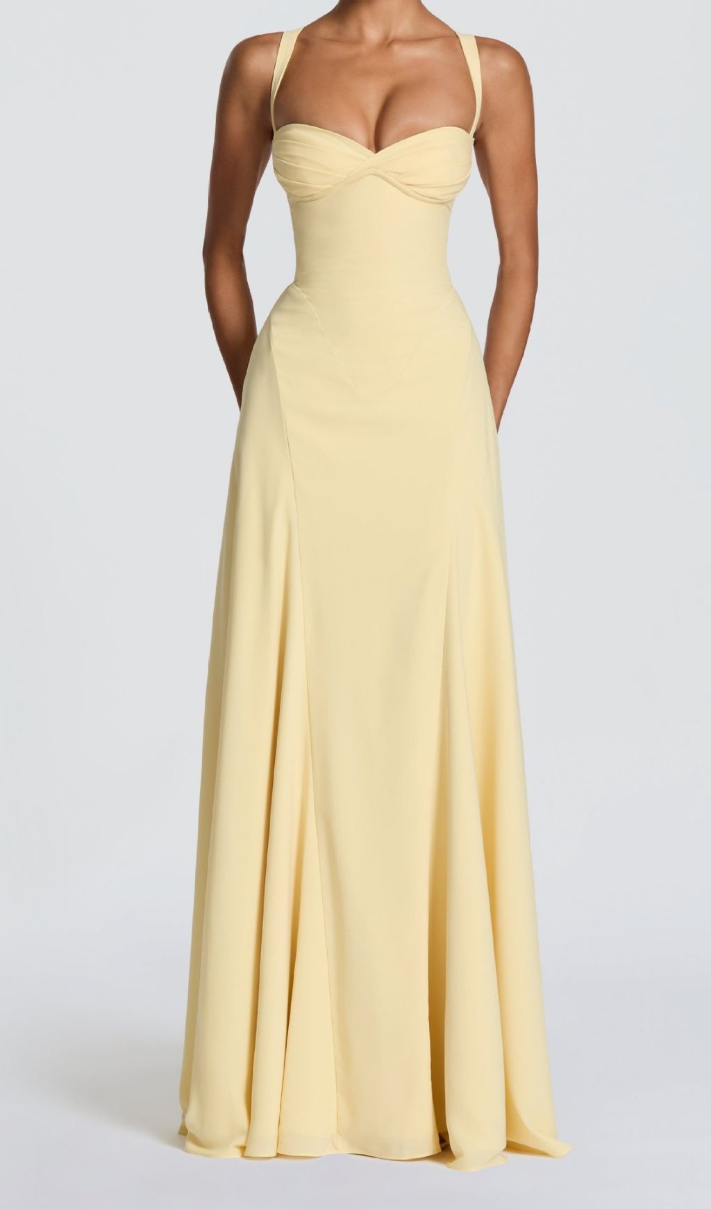 Fashionslee Women Khloe Yellow Strappy Maxi Dress