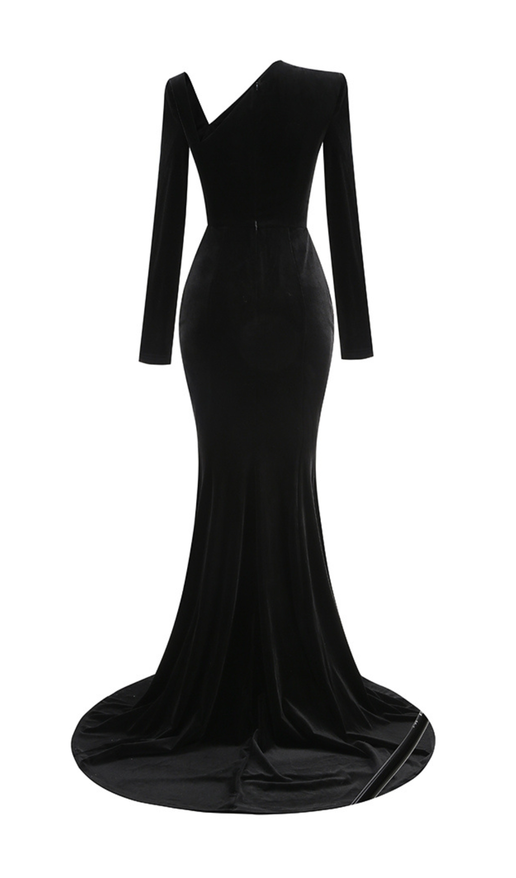 Fashionslee Women Celestial Black Velvet Long Sleeve Gown