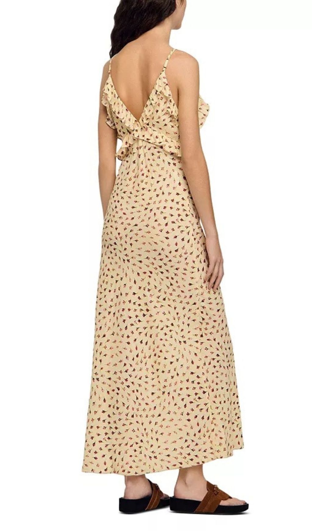 Fashionslee Women Soleane Flower Print Ruffle Maxi Dress