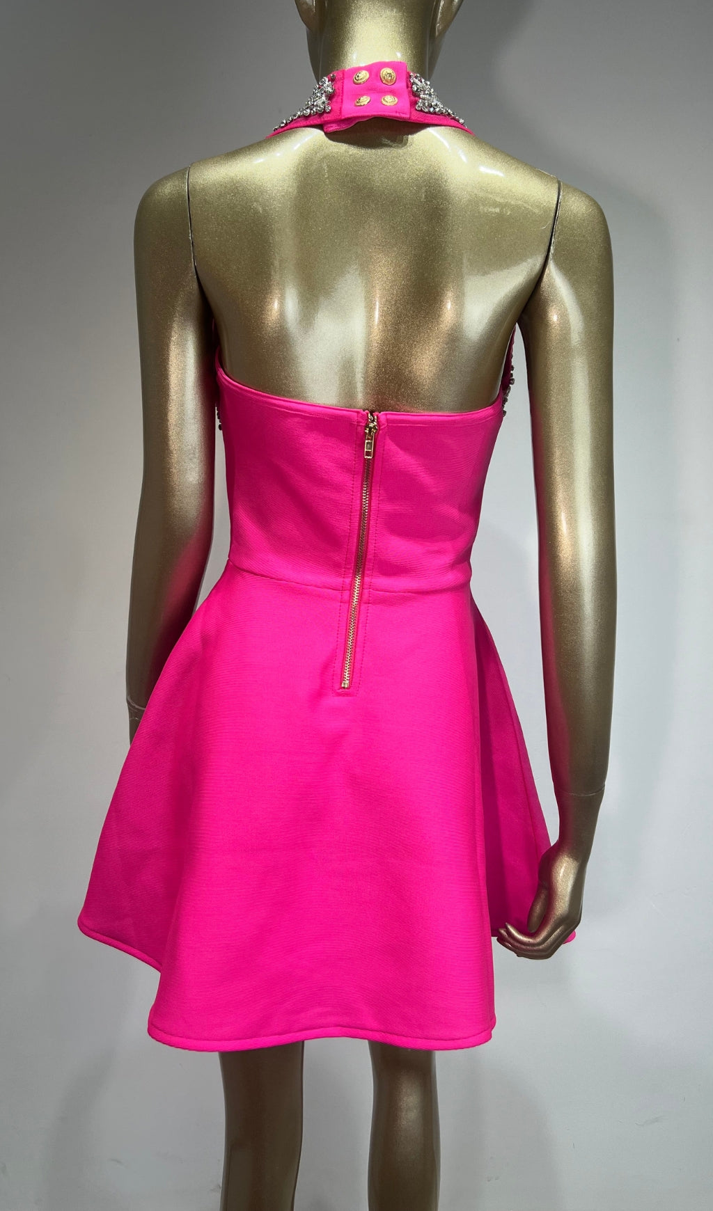 3a6e2b462368df260061eaed239ffd06.jpeg Fashionslee Women Alev Pink Halter Embellished Mini Dress