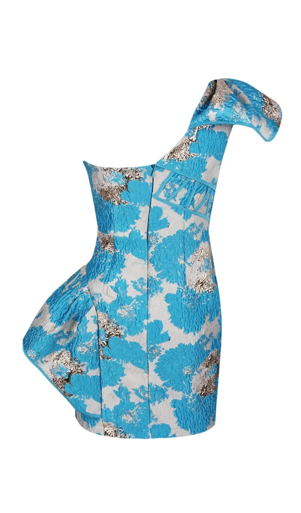 3a93cd7dd71e316d1ce34769c2c9d212.jpeg Fashionslee Women Jacquard One Shoulder Mini Dress In Yellow
