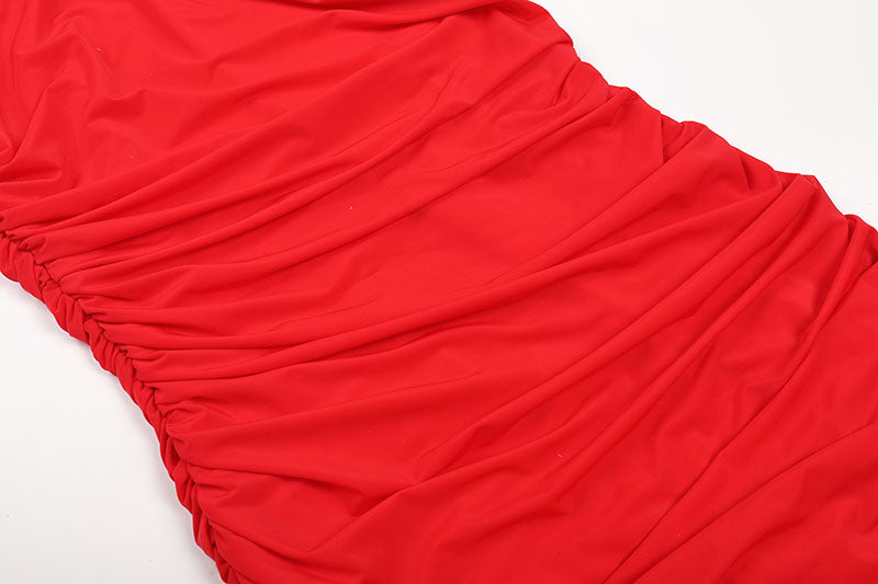 Fashionslee Women Ainsley Red Hooded Mini Dress