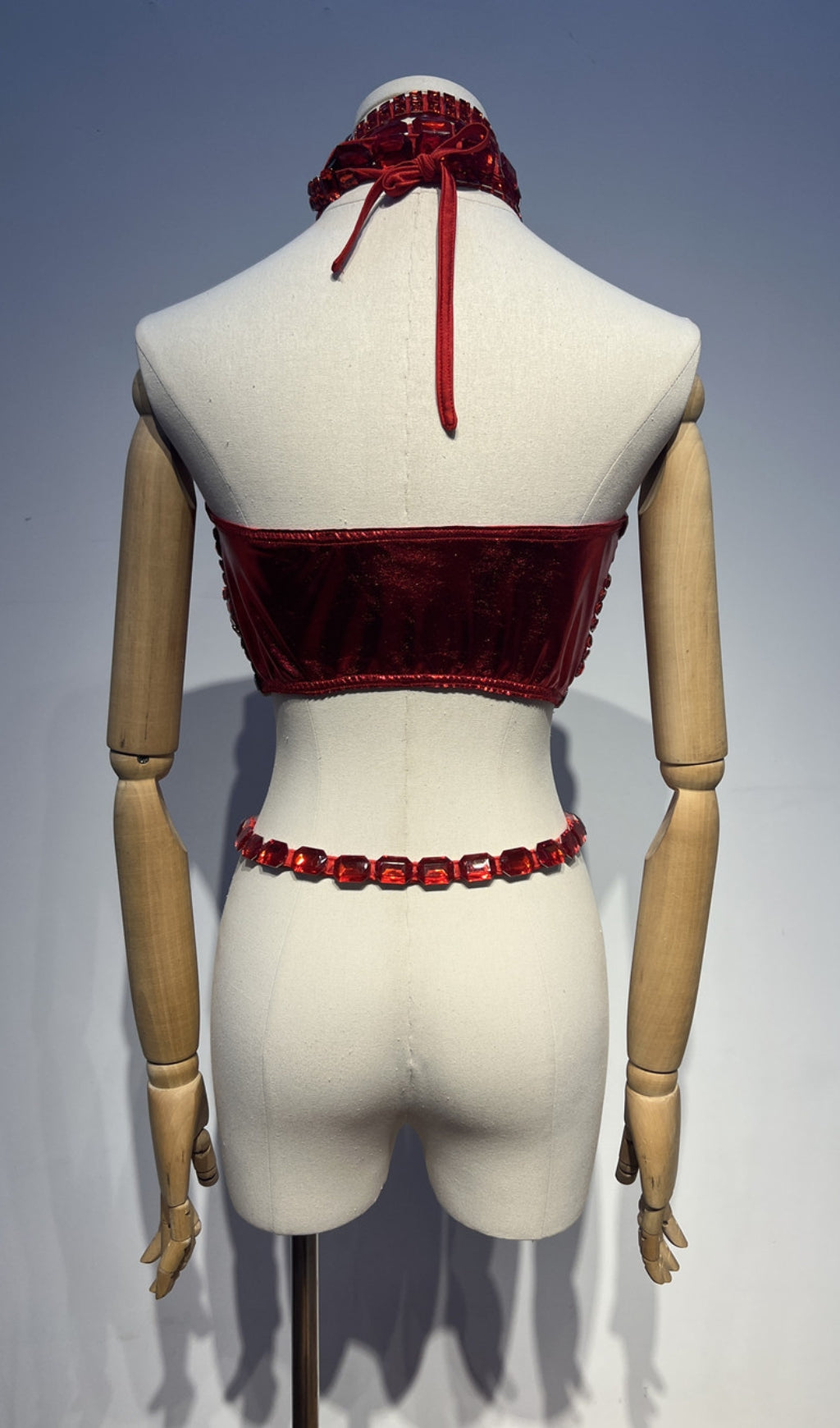 3aeb4f5a41457e8e2446fbd3573060c0.jpeg Fashionslee Women Athalia Red Rhinestone Cutout Crop Top