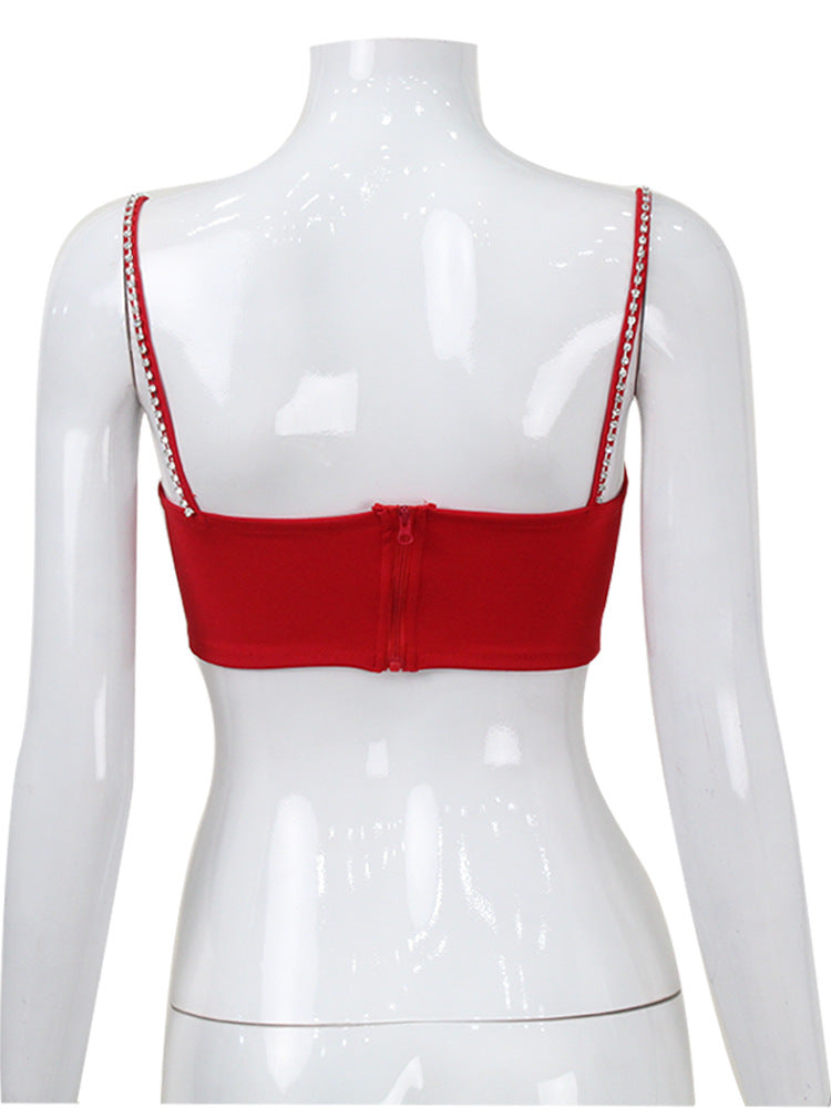 TRENDING EMBELLISHED HEART CROP TOP - OWNCI
