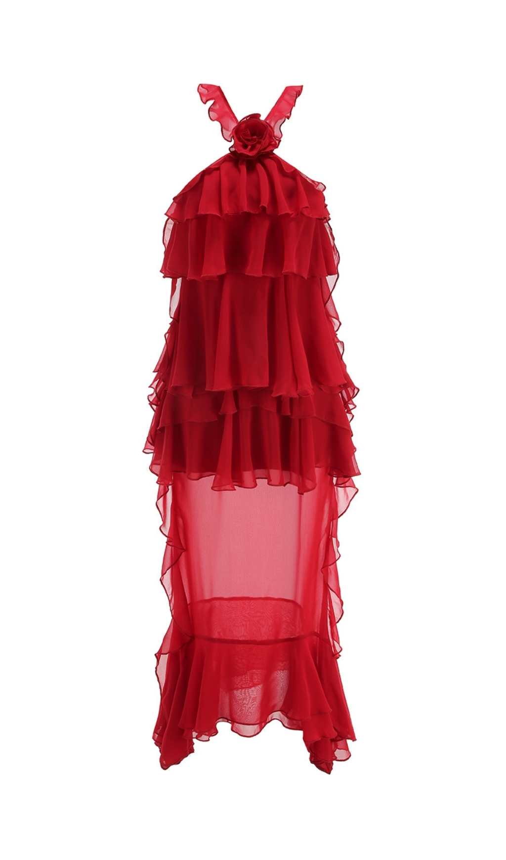 3b0dd30e9b7f1646d8de5a0001361554.jpg Fashionslee Women Eleri Red Flower Ruffle Maxi Dress