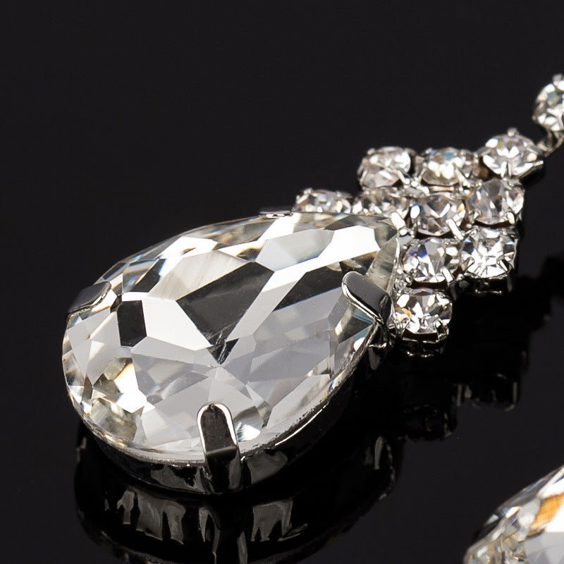 Fashionslee Women Crystal Drop Rhinestone Earrings