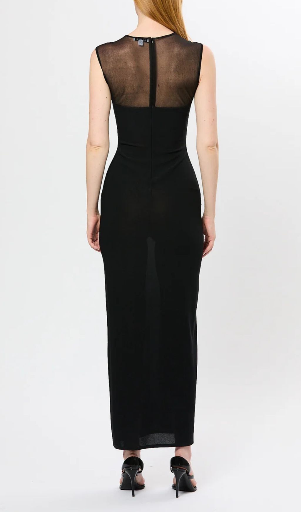 Fashionslee Women Fadia Black Mesh Bandage Maxi Dress