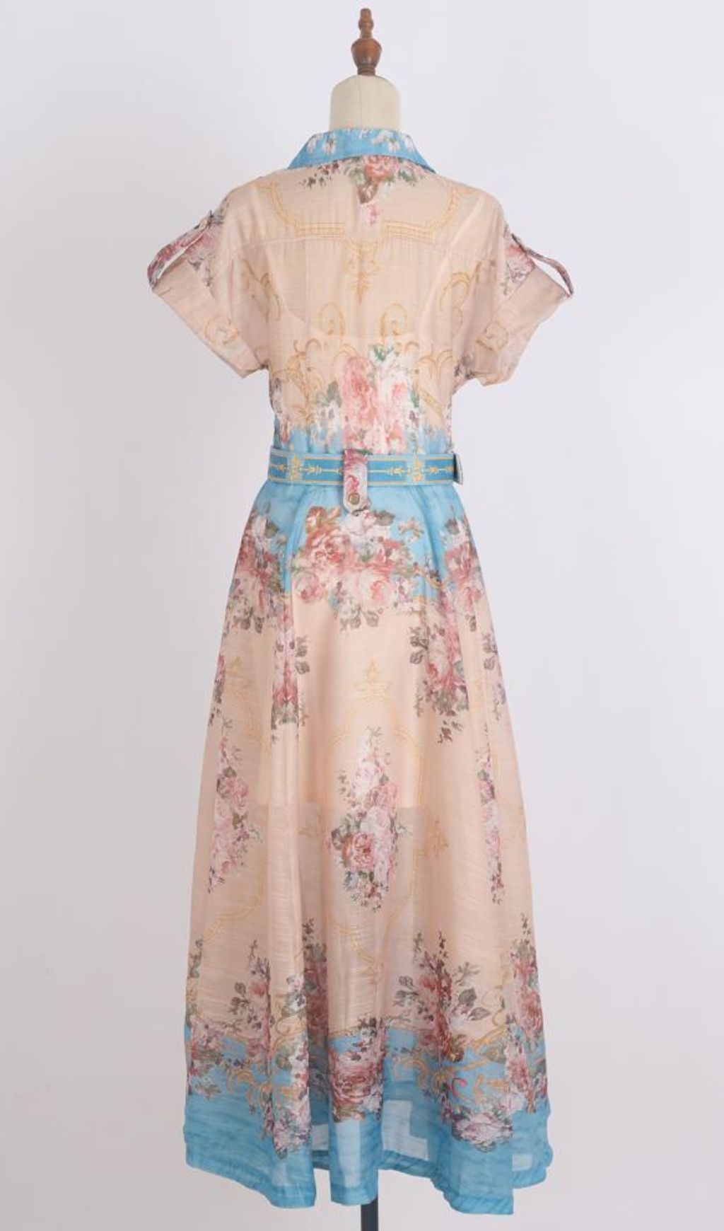 Fashionslee Women Gloria Printed Belt Maxi Dress
