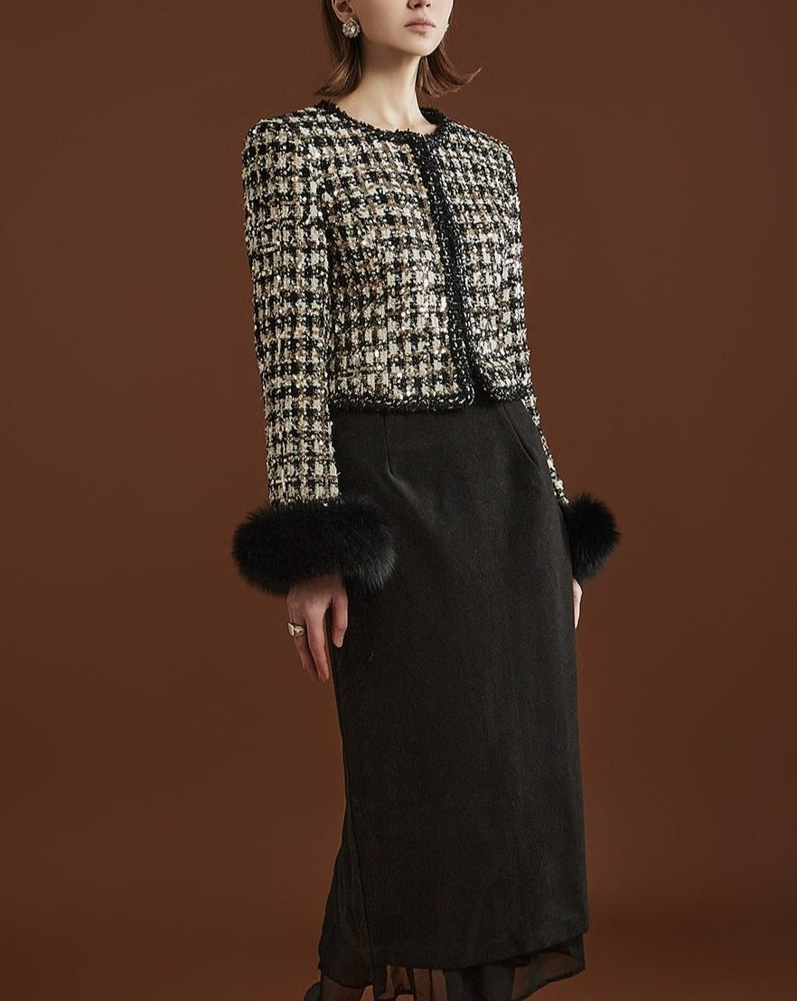 3b34ffdcf44dc63fb5ec87724ffc2e61.jpeg Fashionslee Women Asja Spangle Tweed Jacket