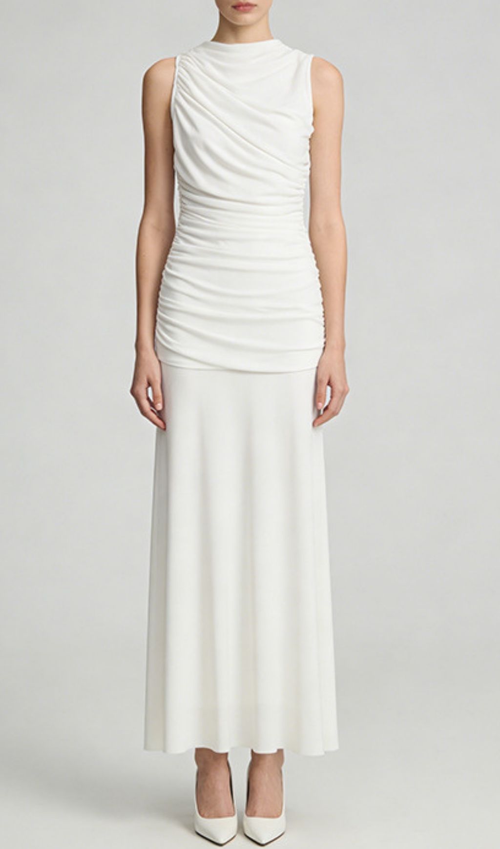 Fashionslee Women Kanani Sleeveless Ruched Maxi Dress
