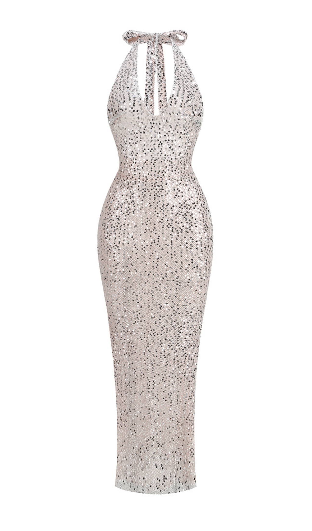 3b7624f34279707059ea3a663afe3674.jpg Fashionslee Women Brennen Silver Halter Sequin Backless Maxi Dress