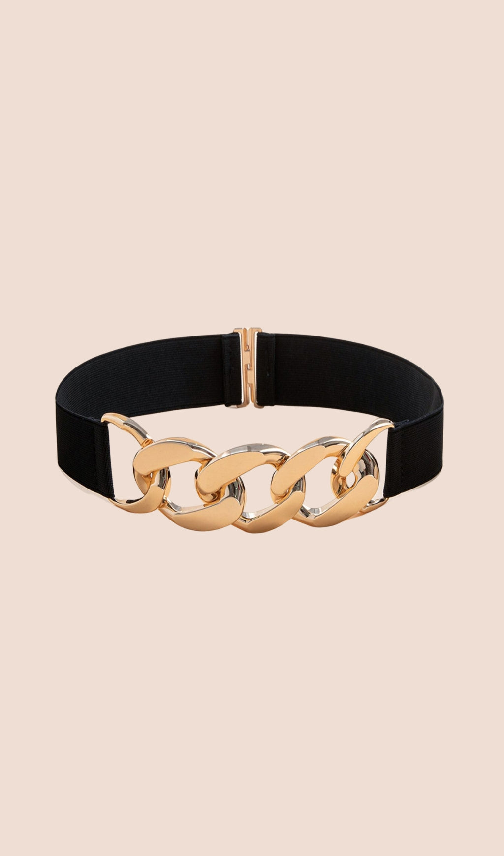 Fashionslee Women Adrienne Metal Buckle Elastic Belt