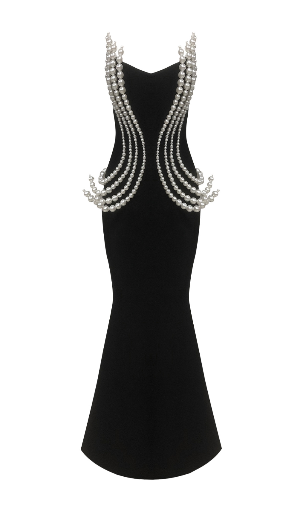 3becd79c49c2b490c5ce4ada5ed1f38e.jpg Fashionslee Women Debra Black Strapless Pearl Maxi Dress