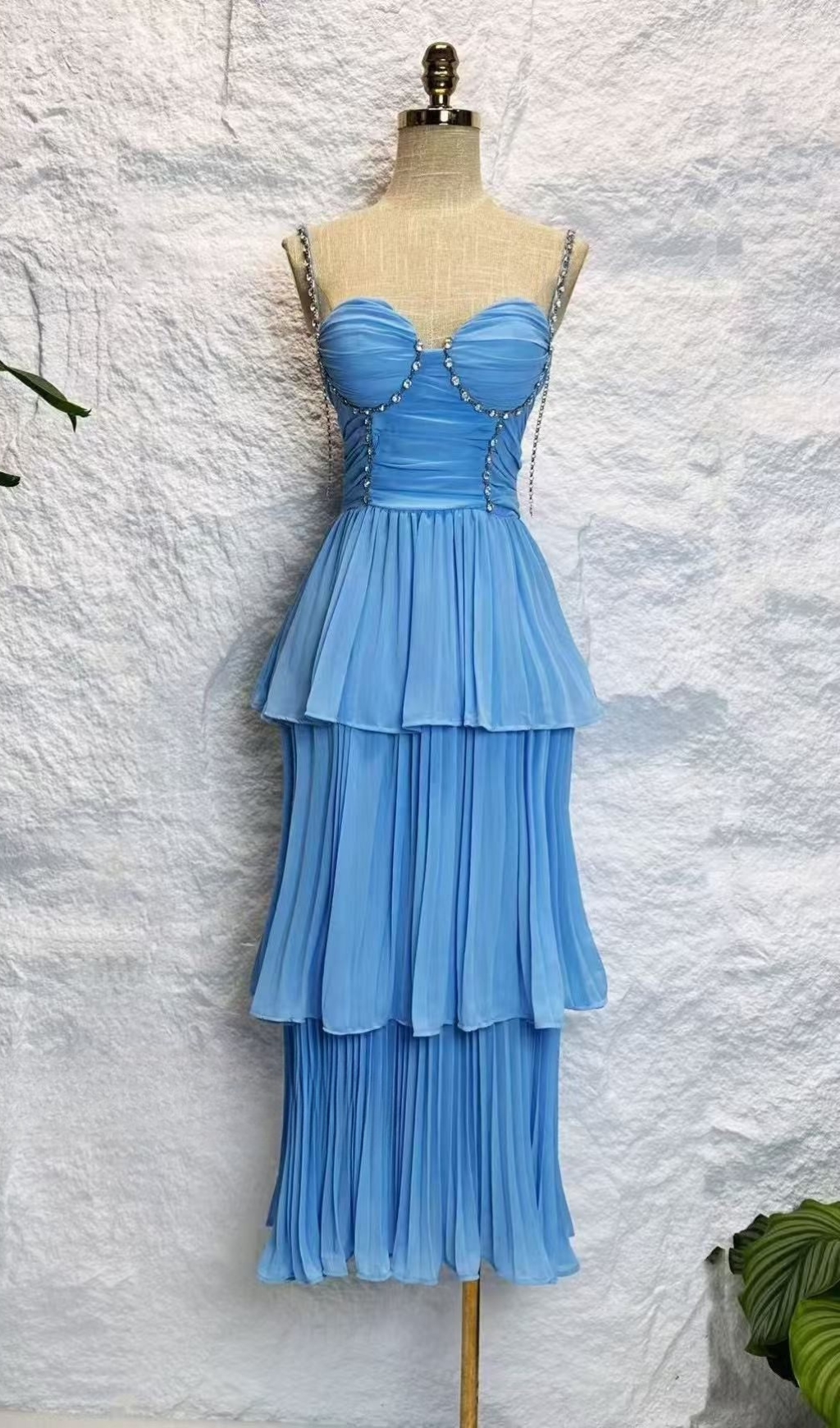 TRENDING DIAMOND PLEATED MIDI DRESS - OWNCI TRENDING DIAMOND PLEATED MIDI DRESS - OWNCI