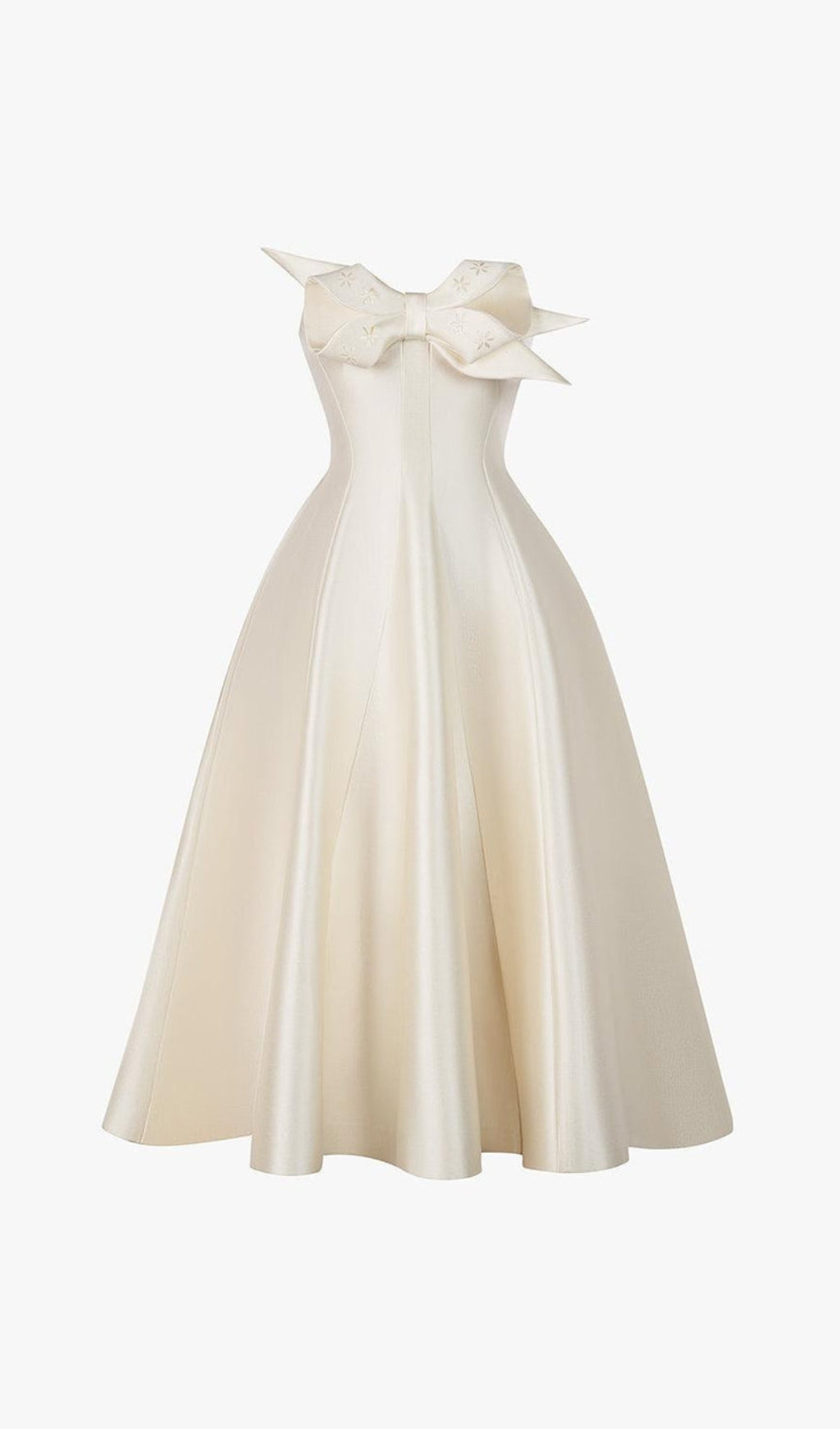 TRENDING FLARED HEART NECK TAFFETA DRESS - OWNCI TRENDING FLARED HEART NECK TAFFETA DRESS - OWNCI