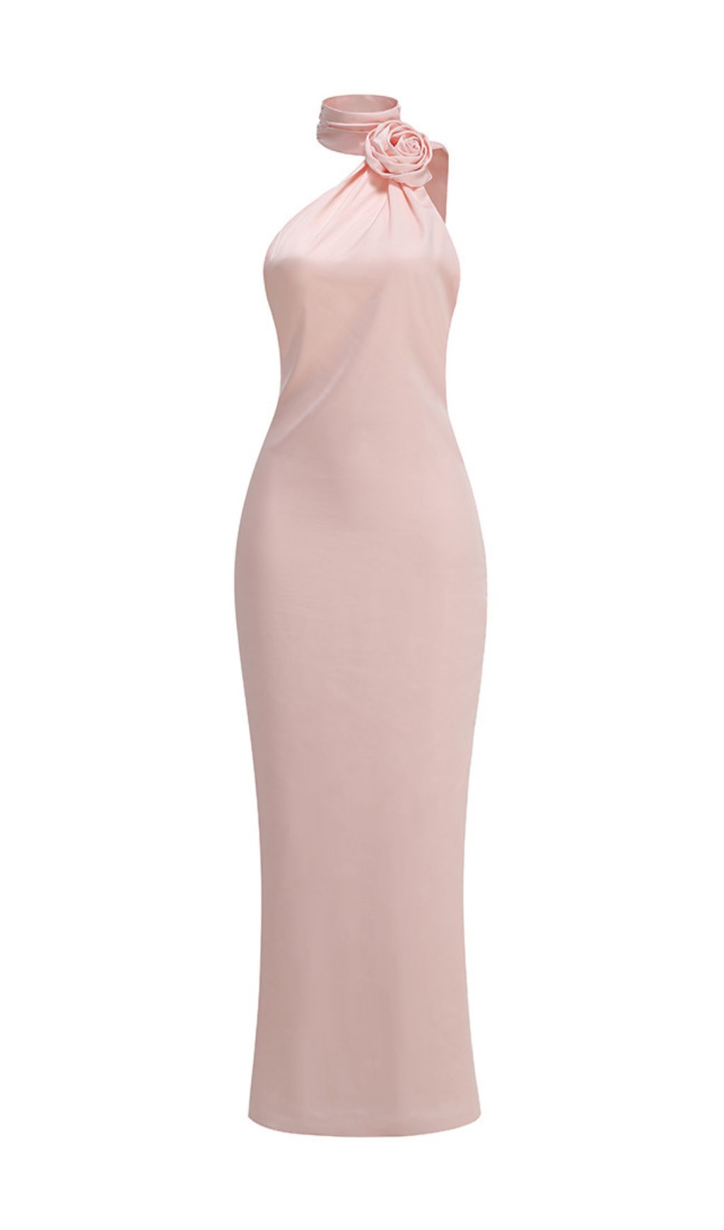 PINK FLOWER HALTER MAXI DRESS – VIRAL SUMMER AESTHETIC - OWNCI
