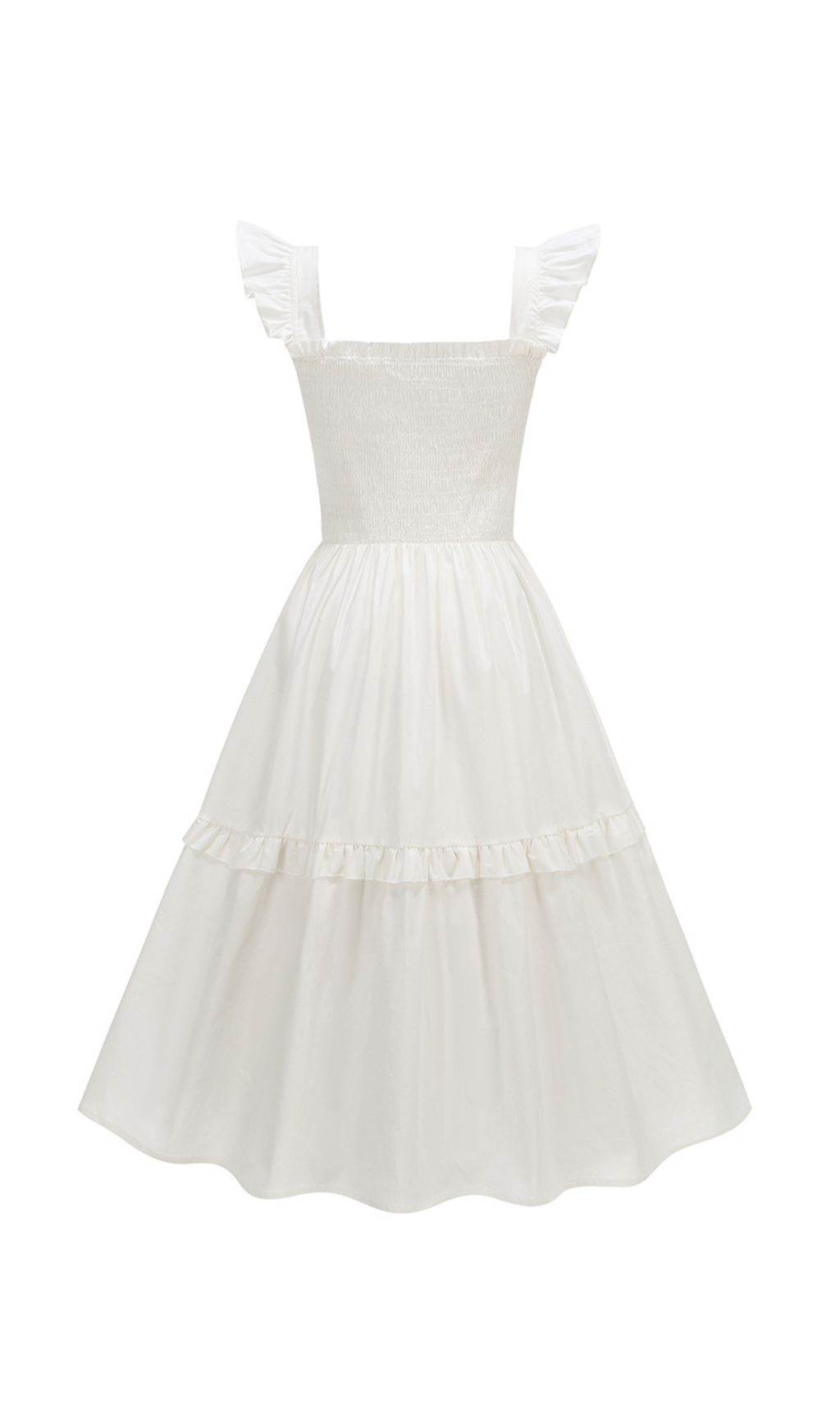 TRENDING WHITE MIDI DRESS AESTHETIC - OWNCI