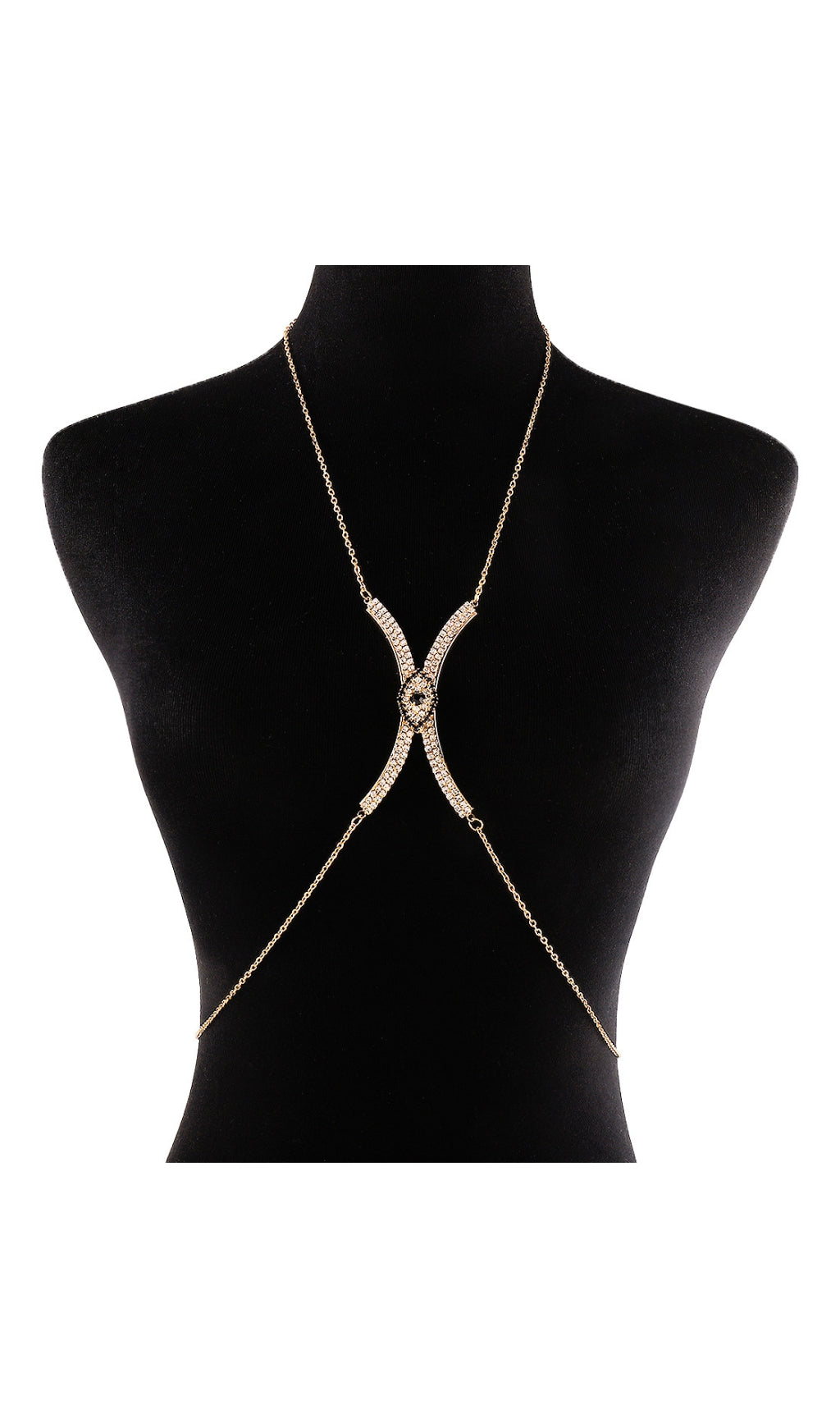 Fashionslee Women Diamond Chest Chain In Gold