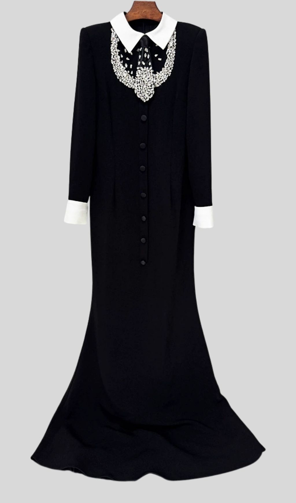 3d3c215e3bf03db2a1463e29e4554b9c.jpg Fashionslee Women Kylee Black Diamante Long Sleeve Maxi Dress