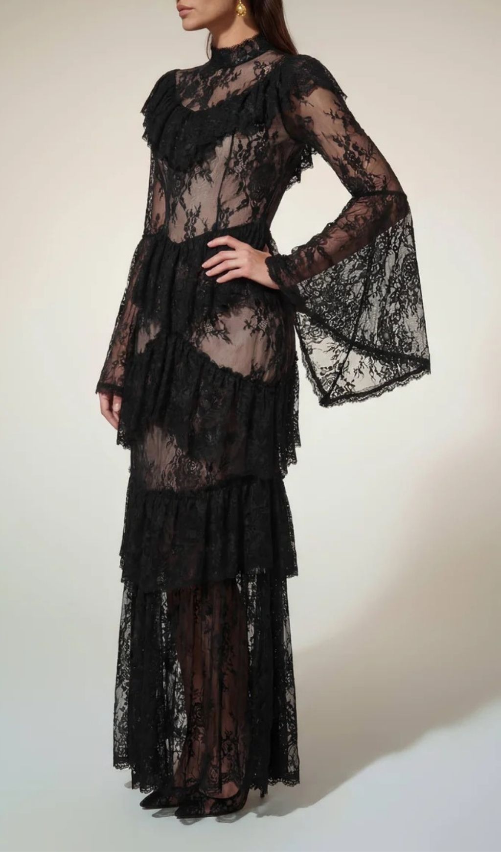 3d490416a2ba0ad81283362fa54f540b.jpg Fashionslee Women Aloysius Flare Sleeve Lace Ruffle Maxi Dress