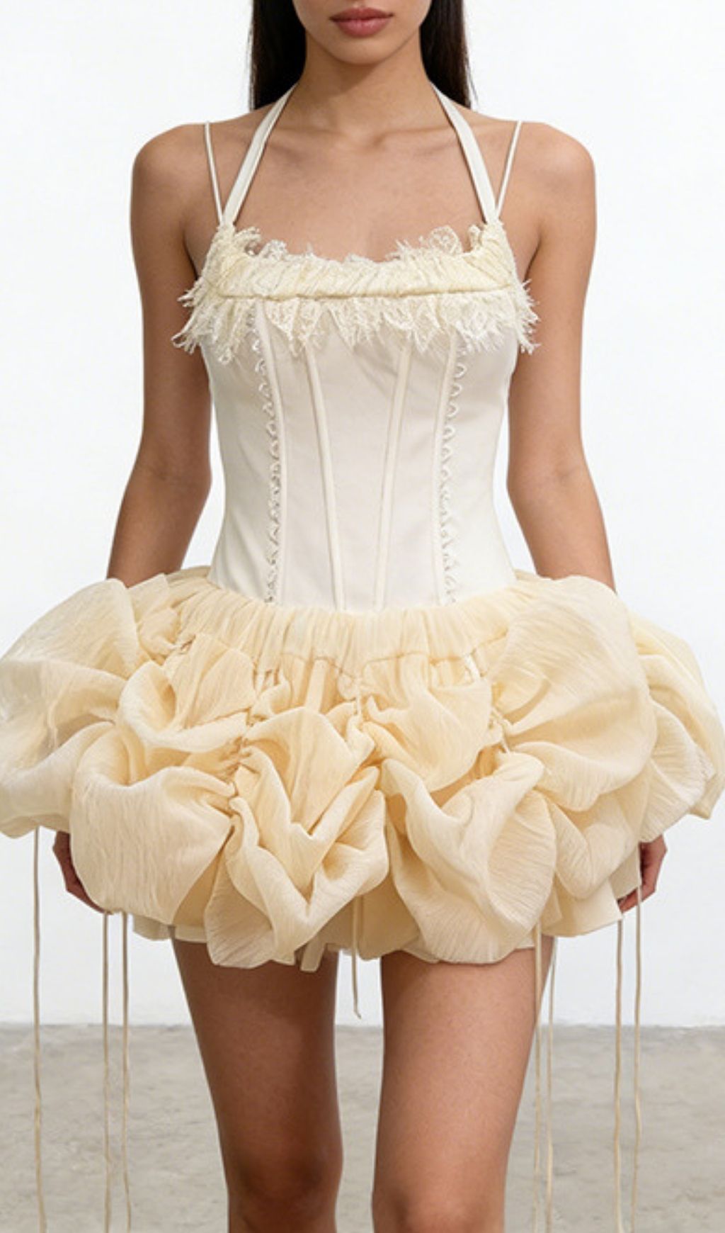 Fashionslee Women Kenya Apricot Corset Mini Dress