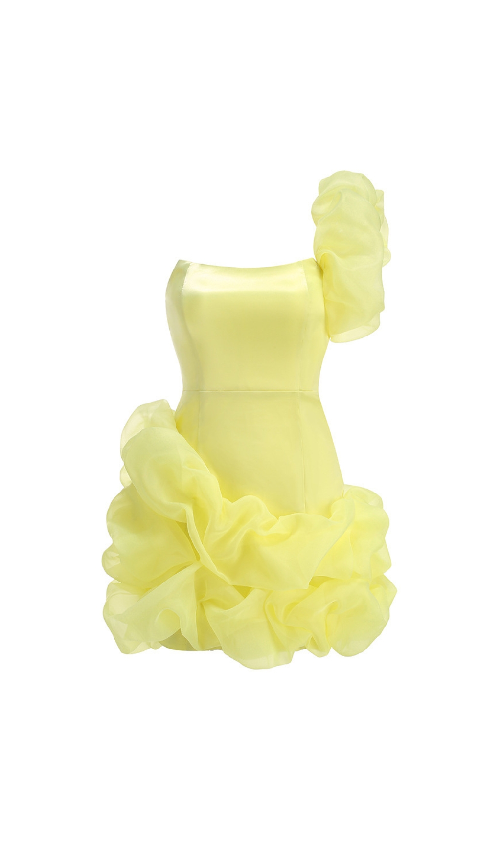 Fashionslee Women Drika Yellow One-Shoulder Mini Dress