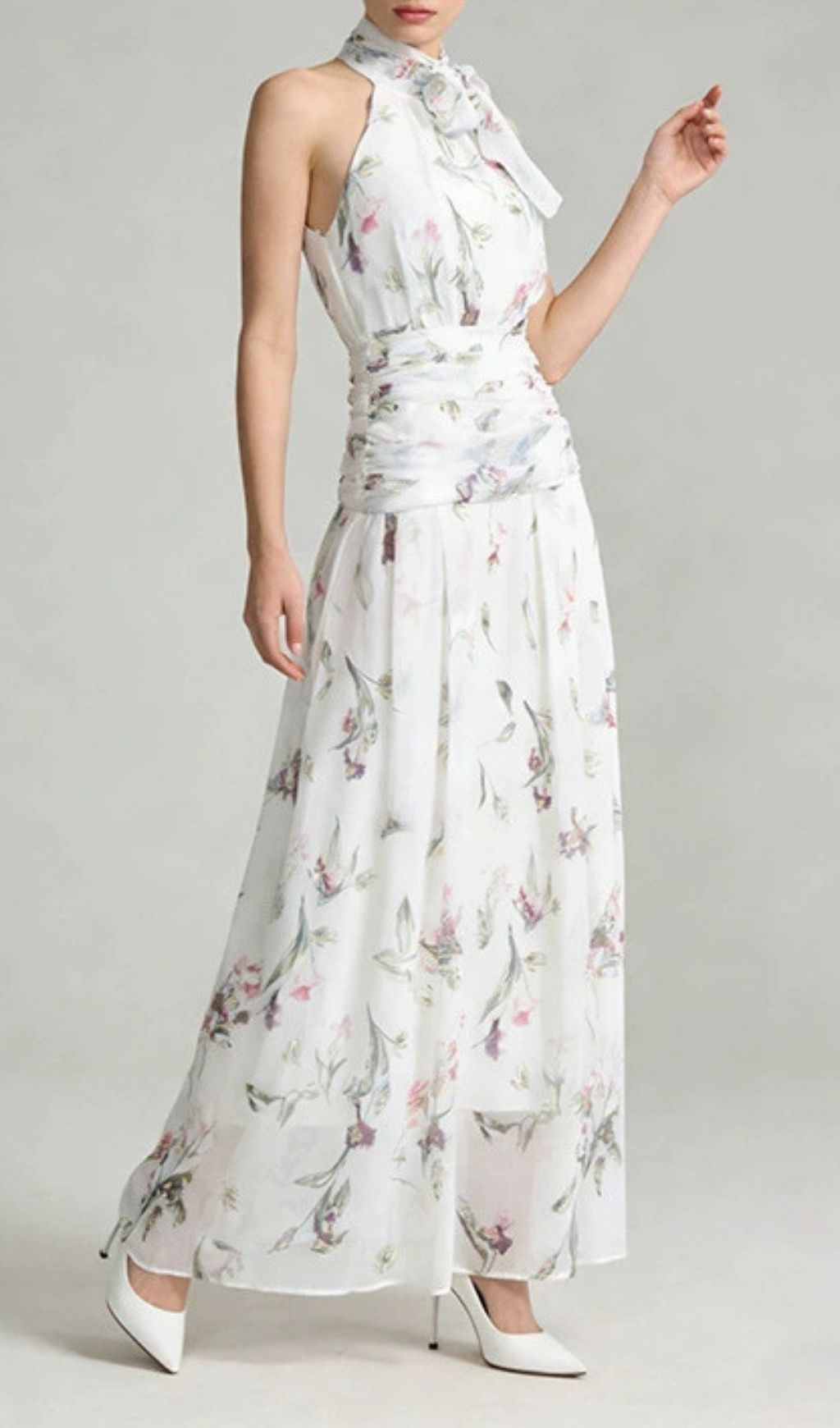 Fashionslee Women Kesley Halter Floral Maxi Dress