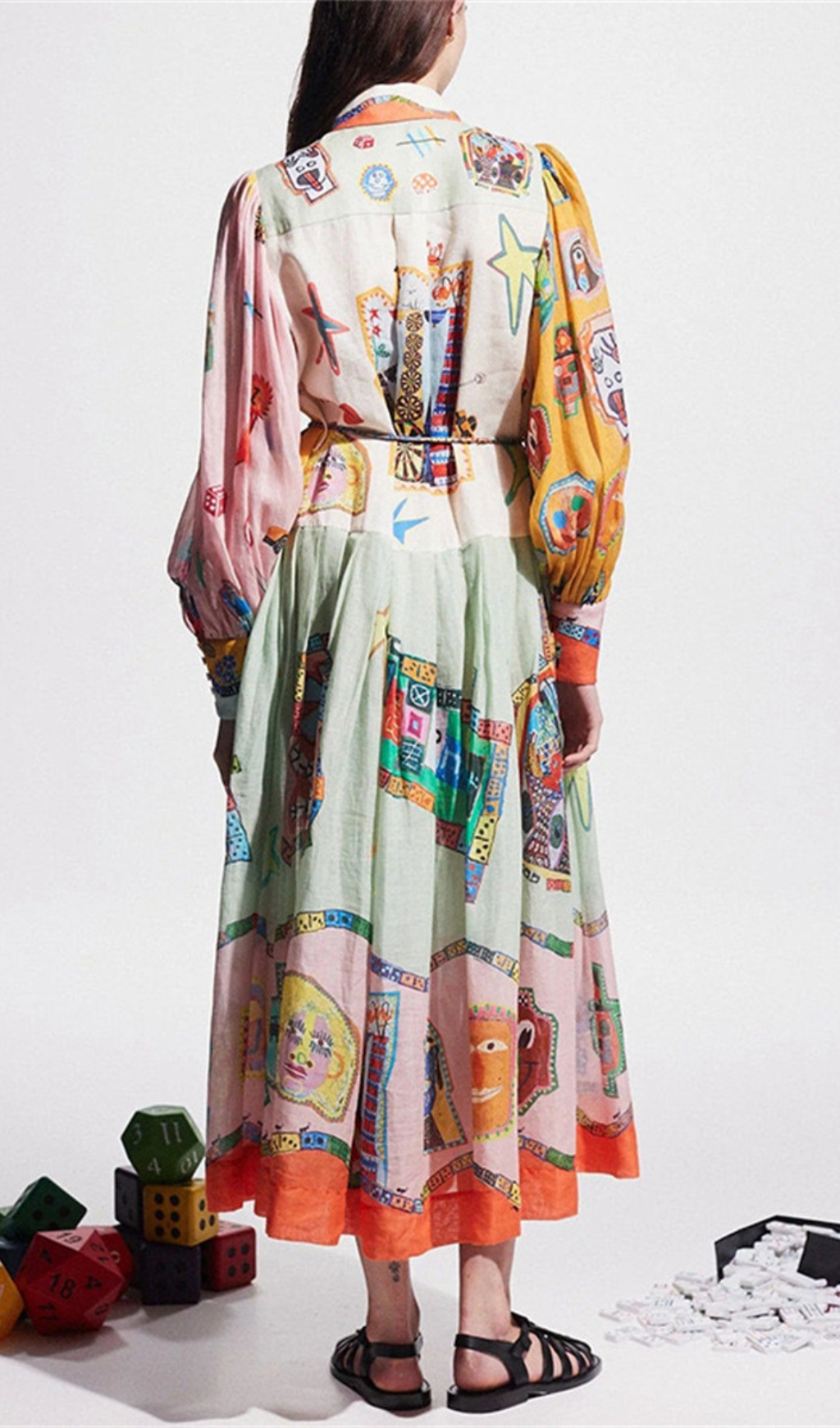 3e3f467c468eb8f2b7cf8382c6520435.jpg Fashionslee Women Ceara Printed Long Sleeve Midi Dress