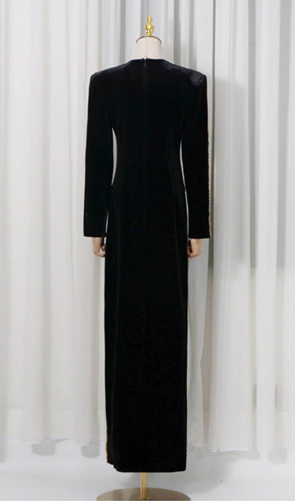 3e536fd46d2e5ba698b5428d34526d39.jpg Fashionslee Women Kendria Black Sequin Velvet Maxi Dress
