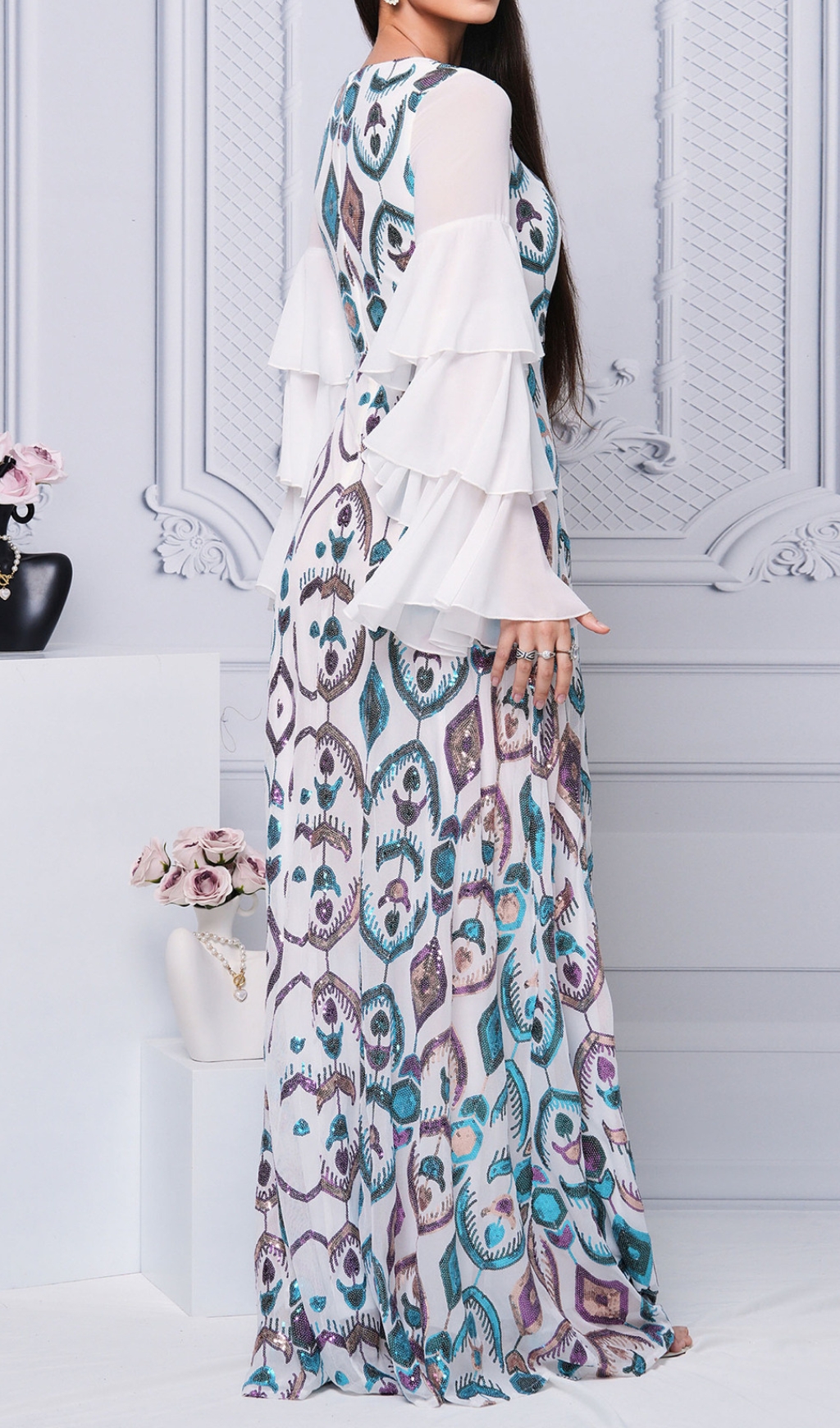 3e548892e66e806e7d7b76cc57c35a57.jpg Fashionslee Women Damalis Long Sleeve Sequin Maxi Dress